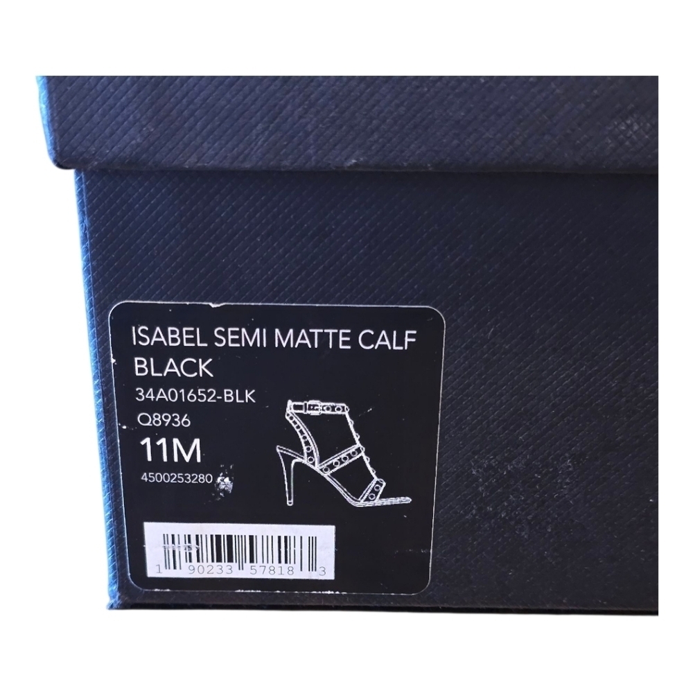 Coach Isabel Matte Black Strappy Studded High Heel Sandal 11 - Picture 11 of 12